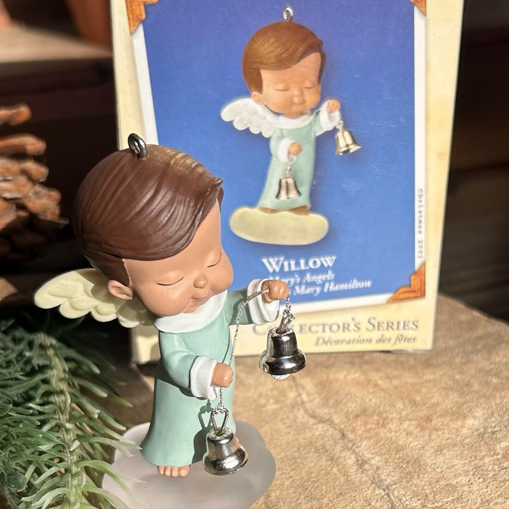 Willow Angel Ornament with Silver Bells New in Box